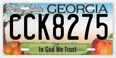 GA license plate CCK8275