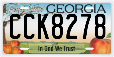 GA license plate CCK8278