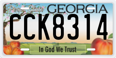 GA license plate CCK8314
