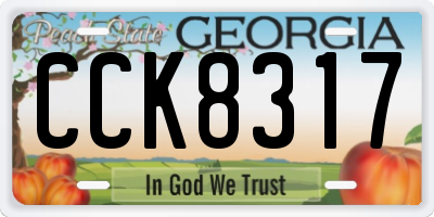 GA license plate CCK8317