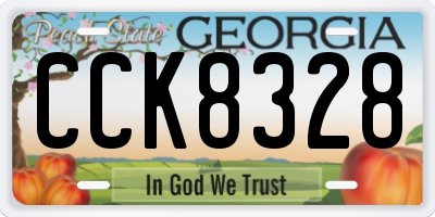 GA license plate CCK8328