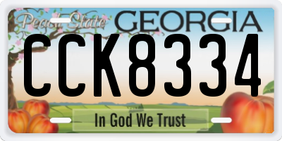 GA license plate CCK8334
