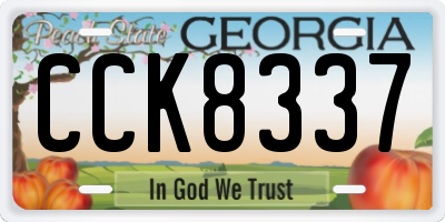 GA license plate CCK8337