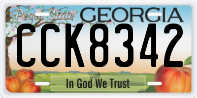 GA license plate CCK8342