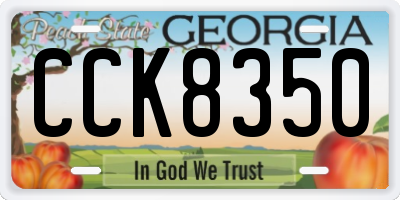 GA license plate CCK8350