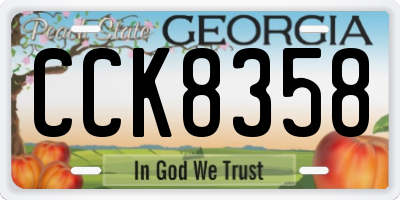 GA license plate CCK8358