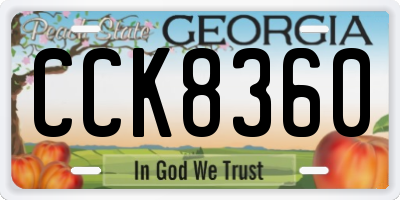GA license plate CCK8360