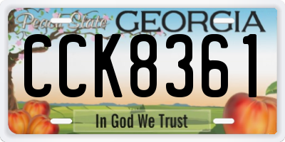 GA license plate CCK8361