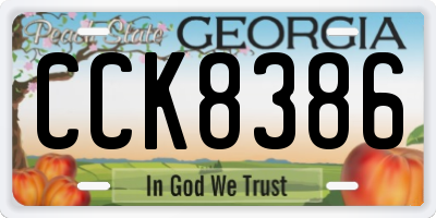 GA license plate CCK8386