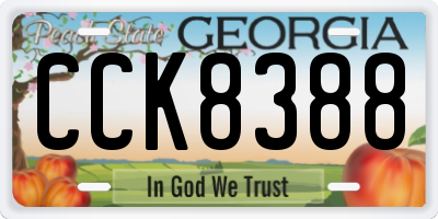 GA license plate CCK8388