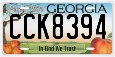 GA license plate CCK8394