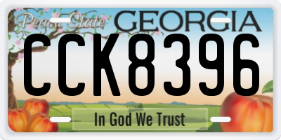 GA license plate CCK8396