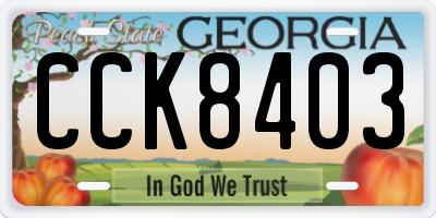 GA license plate CCK8403