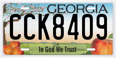 GA license plate CCK8409