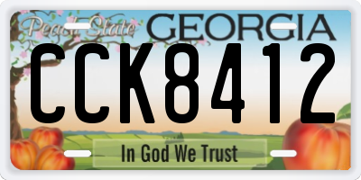 GA license plate CCK8412