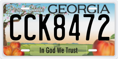 GA license plate CCK8472