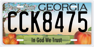 GA license plate CCK8475