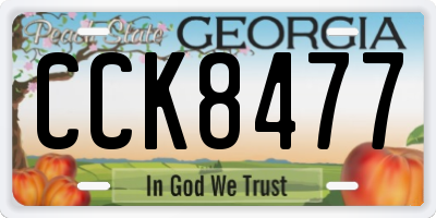 GA license plate CCK8477