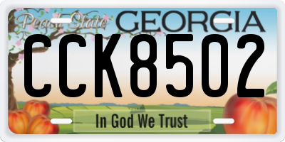 GA license plate CCK8502