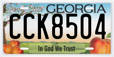 GA license plate CCK8504