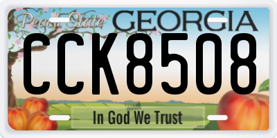 GA license plate CCK8508