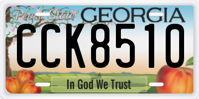 GA license plate CCK8510