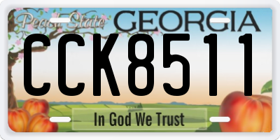 GA license plate CCK8511