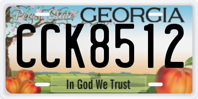 GA license plate CCK8512