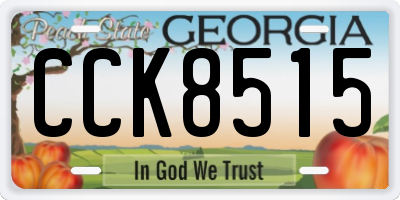 GA license plate CCK8515