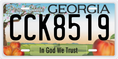 GA license plate CCK8519