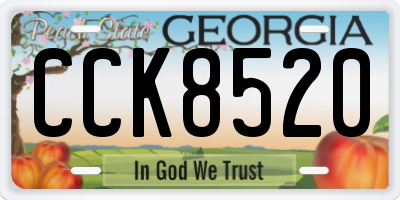GA license plate CCK8520