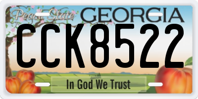 GA license plate CCK8522