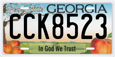 GA license plate CCK8523