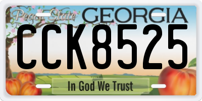 GA license plate CCK8525