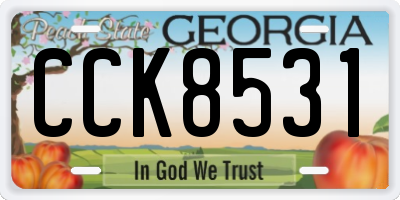 GA license plate CCK8531