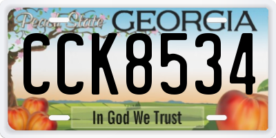 GA license plate CCK8534