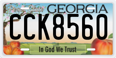 GA license plate CCK8560