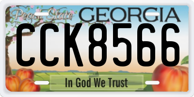 GA license plate CCK8566