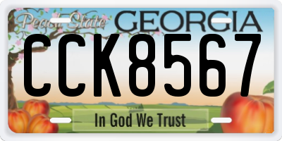 GA license plate CCK8567