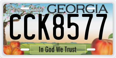 GA license plate CCK8577