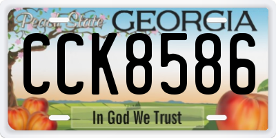 GA license plate CCK8586
