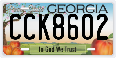 GA license plate CCK8602