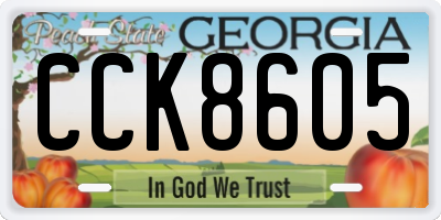 GA license plate CCK8605