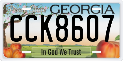 GA license plate CCK8607