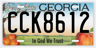 GA license plate CCK8612