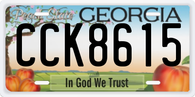 GA license plate CCK8615