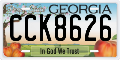 GA license plate CCK8626