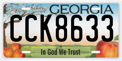 GA license plate CCK8633