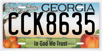 GA license plate CCK8635