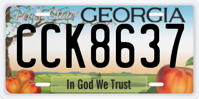 GA license plate CCK8637